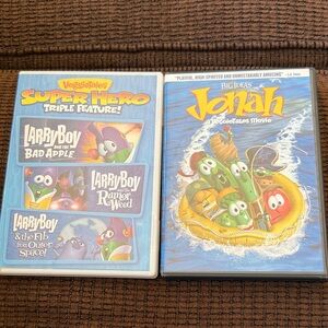 VeggieTales Super Hero Triple Feature and Jonah the movie DVD’s